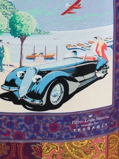 Pierre Louise Mascia Como Lake Silk Printed Scarf