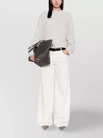 Brunello Cucinelli Ribbed Knit Crewneck Cotton Sweater