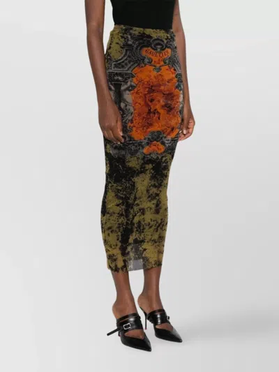Jean Paul Gaultier Medallion-print Mesh Maxi Skirt