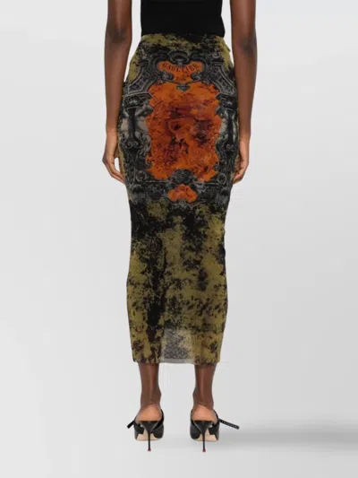 Jean Paul Gaultier Medallion-print Mesh Maxi Skirt