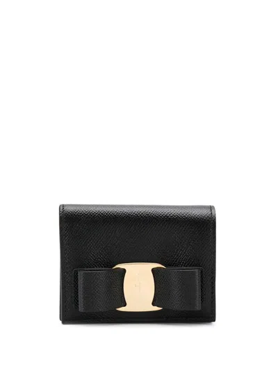 Ferragamo Salvatore  Vara Bow Hammered Leather Wallet Accessories