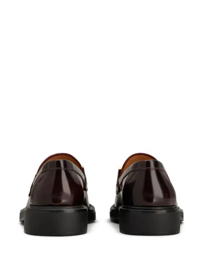 Tod's Leather Loafers With Metal Bar Shoes