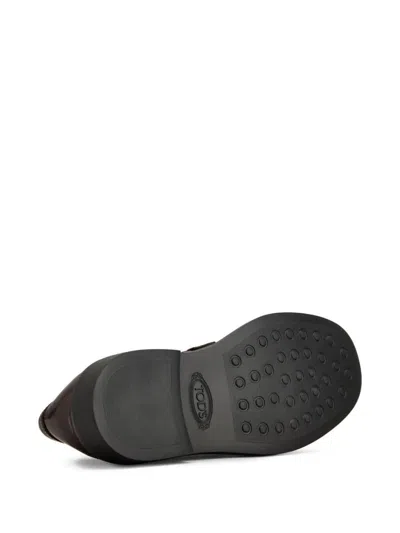 Tod's Leather Loafers With Metal Bar Shoes