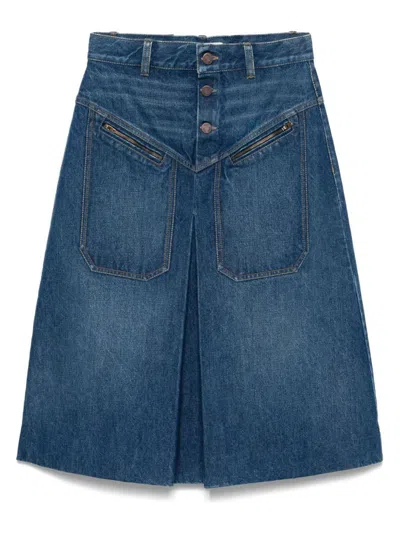 Chloé Denim Midi Skirt