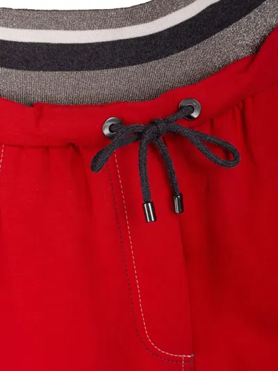 Brunello Cucinelli Lurex-detail Track Pants In Red