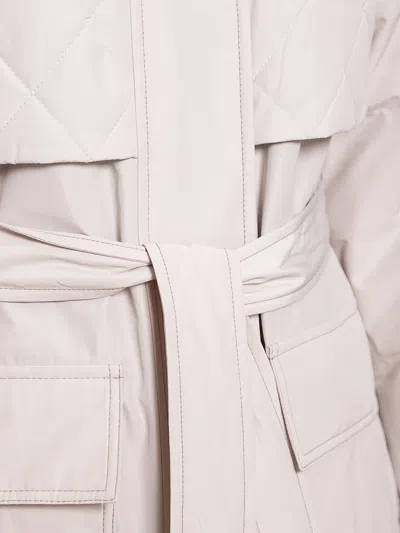 Brunello Cucinelli Quilted Trench Coat In Neutral