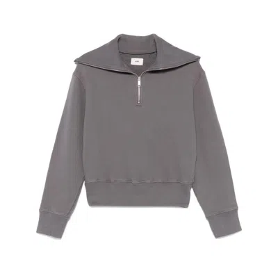 Autry Gray Cotton Sweatshirt With Zip