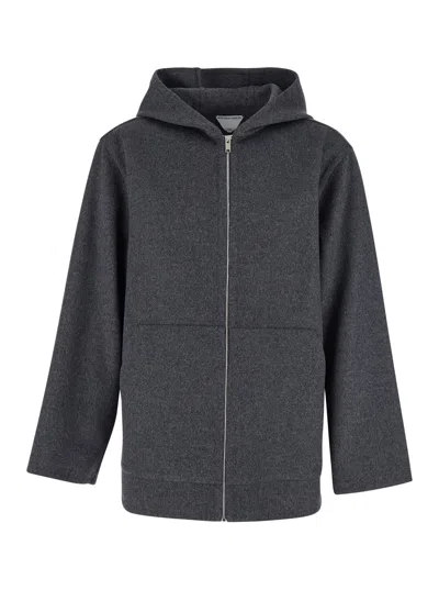 Bottega Veneta Melang Effect Wool Jacket In Gray