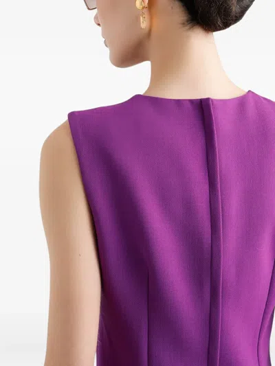 Dolce & Gabbana Wool Mini Dress In Purple