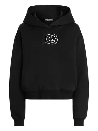 Dolce & Gabbana Cotton Hoodie In Black