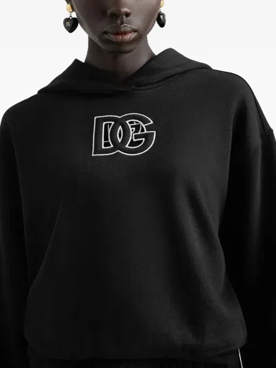 Dolce & Gabbana Cotton Hoodie In Black