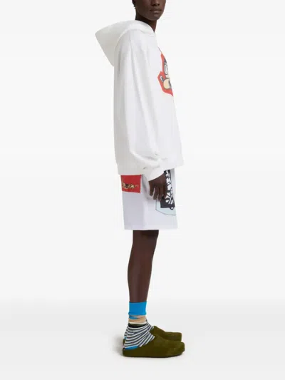 Marni Graphic-print Hoodie In White