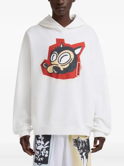 Marni Graphic-print Hoodie In White