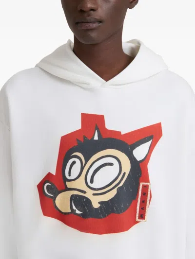 Marni Graphic-print Hoodie In White
