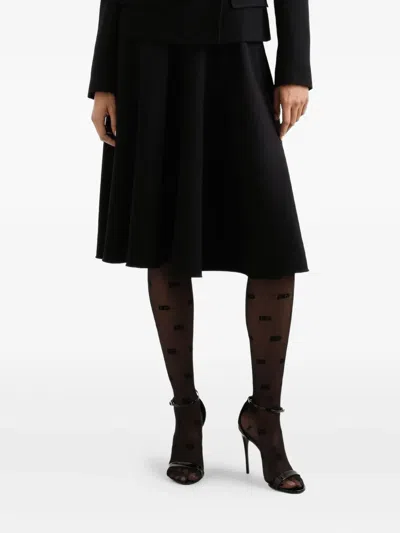Dolce & Gabbana Full Pleated Skirt In Black