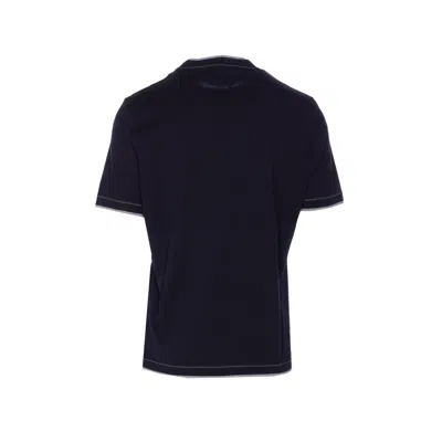 Brunello Cucinelli Logo Crew Neck Cotton T-shirt With Contrast Trim