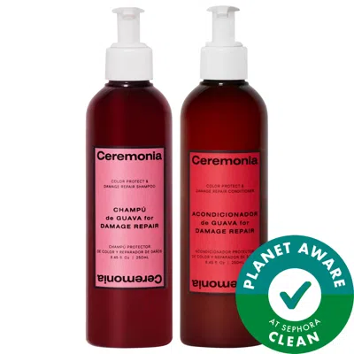 Ceremonia Guava Shampoo And Conditioner Duo For Damaged And Color Treated Hair A Reparative Sulfate-free Wash 