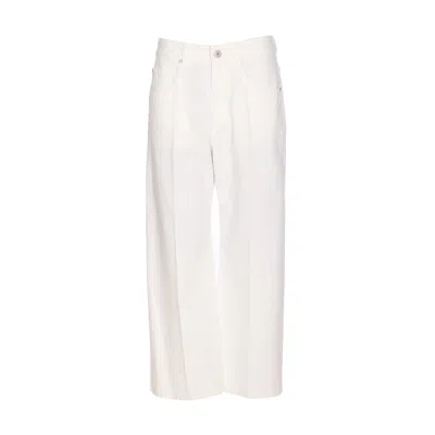 Brunello Cucinelli Women Contemporary Square Denim Pants With Jewel In White