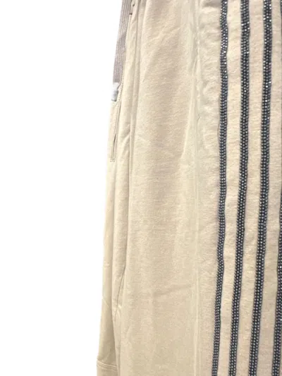 Brunello Cucinelli Side-stripe Drawstring Trousers In Brown