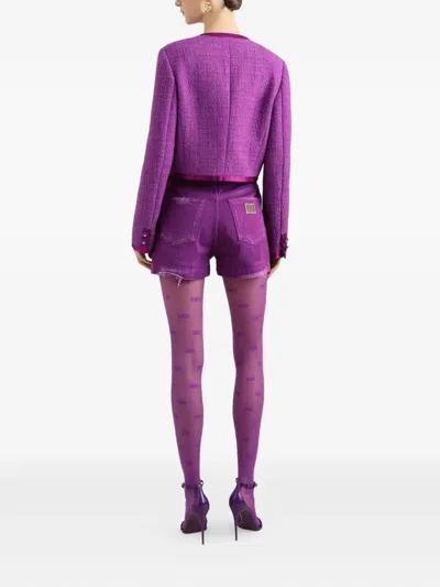 Dolce & Gabbana Violet Cotton Casual Jacket In Purple
