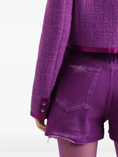 Dolce & Gabbana Violet Cotton Casual Jacket In Purple