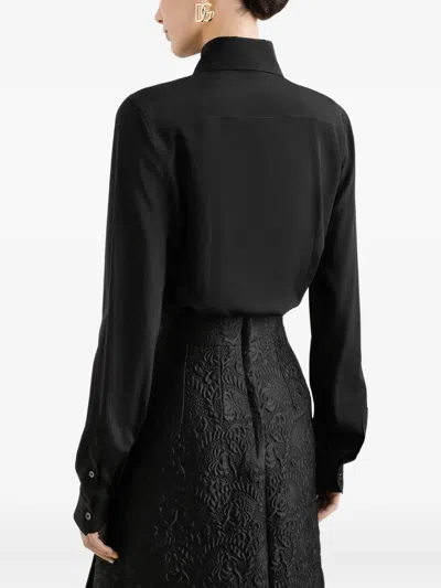 Dolce & Gabbana Pointed-collar Shirt In Black