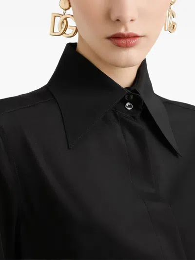 Dolce & Gabbana Pointed-collar Shirt In Black