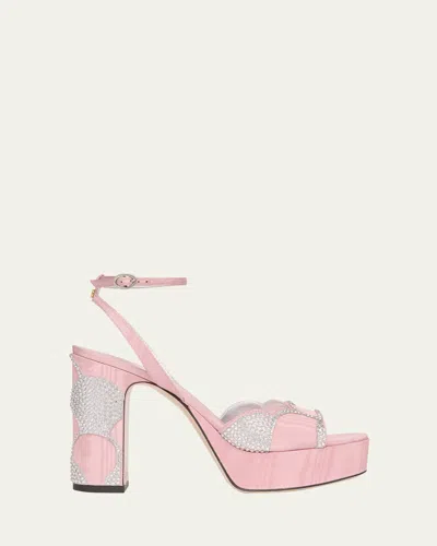 Valentino Bowow Strass Scallop Platform Sandals