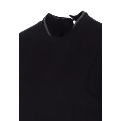 Brunello Cucinelli Embellished Crewneck T-shirt In Black