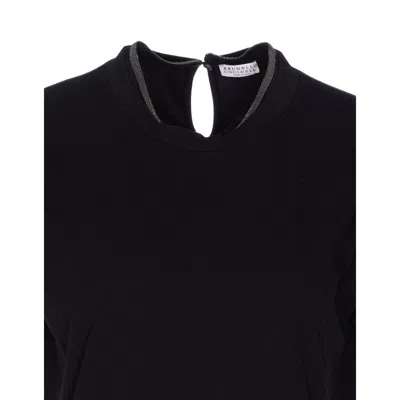 Brunello Cucinelli Embellished Crewneck T-shirt In Black