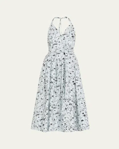 Proenza Schouler White Label Ellison Printed Poplin Halter Dress In Multi
