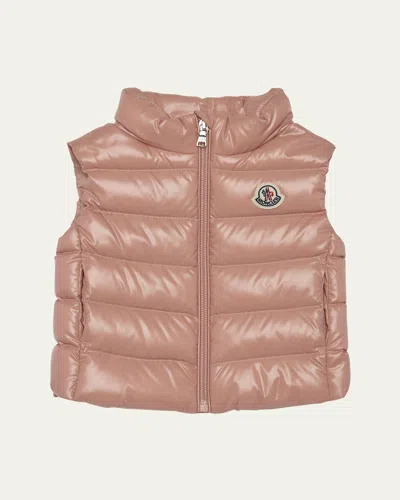 Moncler Girl's Ghany Down Vest In Brown