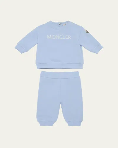 Moncler Long-sleeved Sweatshirt Set In Blue