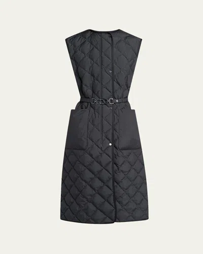 Moncler Butor Diamond-quilted Long Down Vest