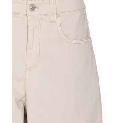 Brunello Cucinelli Loose Barrel Denim Pants With Monile In Neutral
