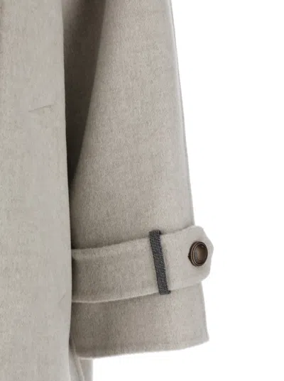 Brunello Cucinelli Hand-finished Caban Jacket In Nude