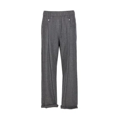 Brunello Cucinelli Trousers With Belt Loops And Elastic Waistband