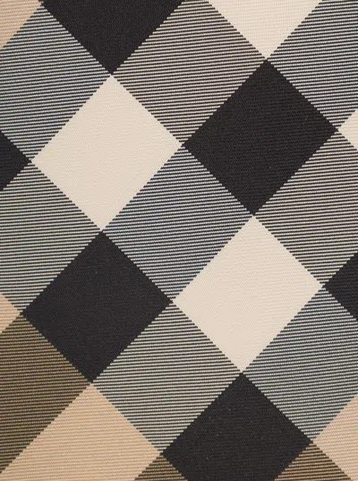 Burberry Men Beige Classic-style Tie With Vintage Check Print Man In Brown
