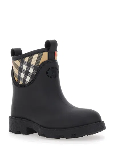 Burberry Women Black Rubber Marsh Stamp Ankle Boots