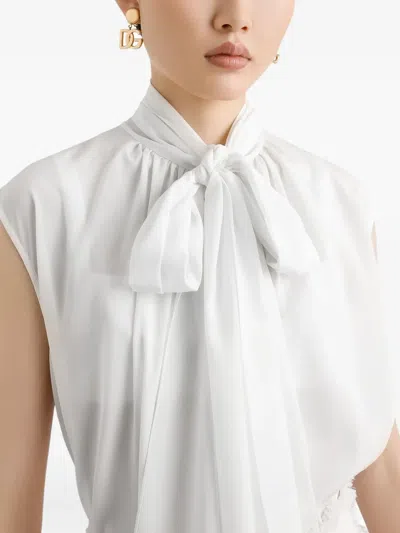 Dolce & Gabbana Silk Blouse In White