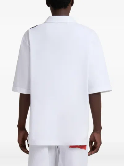 Marni Graphic-patches Polo Shirt In White