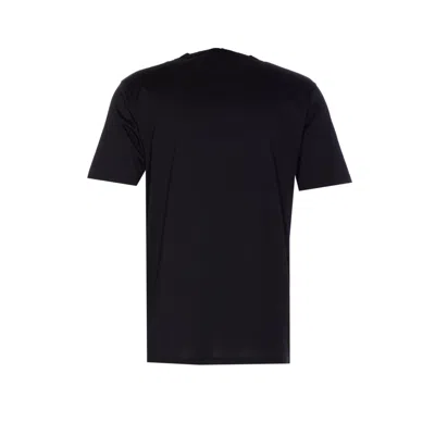 C.p. Company Black Crewneck T-shirt With Logo Lettering On The Front