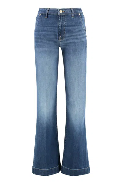 7 For All Mankind Modern Dojo High-rise Flared Jeans In Blue