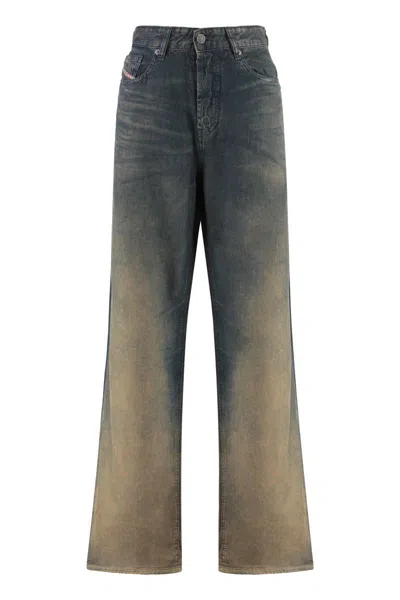 Diesel 1996 D-sire Jeans In Medium Blue With Faded Effect Women In Brown