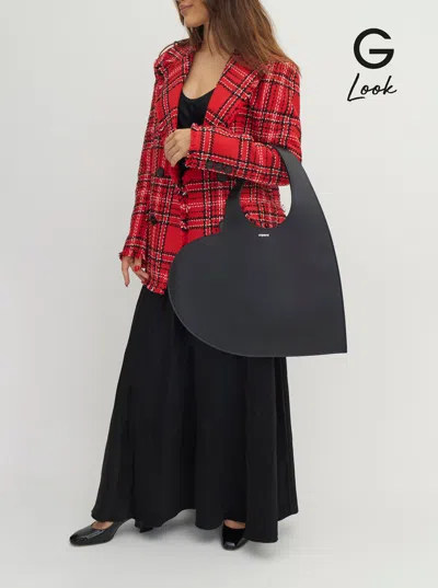 Coperni Heart-shaped Black Bag With Adjustable Shoulder Strap In Black