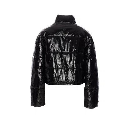 Courrèges Shiny Black Down Jacket In Black