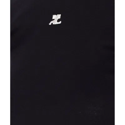 Courrèges Courreges Women Signature Contrast T-shirt In Black