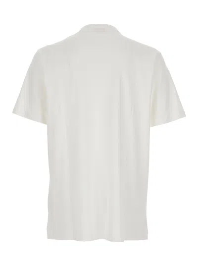 Diesel White Crewneck T-shirt With Tonal Logo Embroidery On The Front In White
