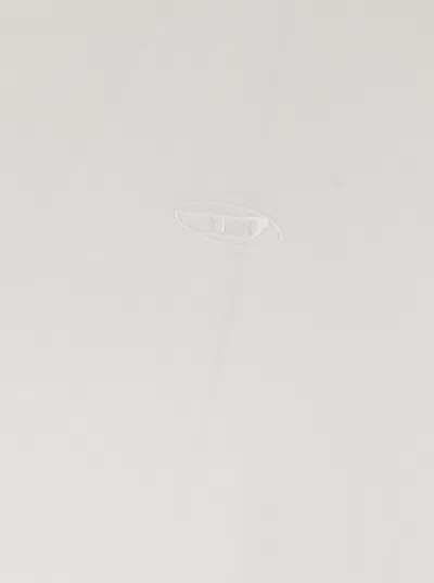 Diesel White Crewneck T-shirt With Tonal Logo Embroidery On The Front In White
