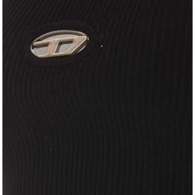 Diesel M-clarksvillex Black Stretch Ribbed Jersey Bandeau Top